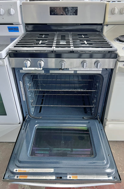 30 Inch Whirlpool  WFG525S0JS  Gas Range 5 Sealed Burners, 5 cu ft Oven, Continuous Grates, Self-Cleaning, Center Oval Burner, Frozen Bake, Stainless Steel ,  Closed Door Broiling, Control Lock , 444399