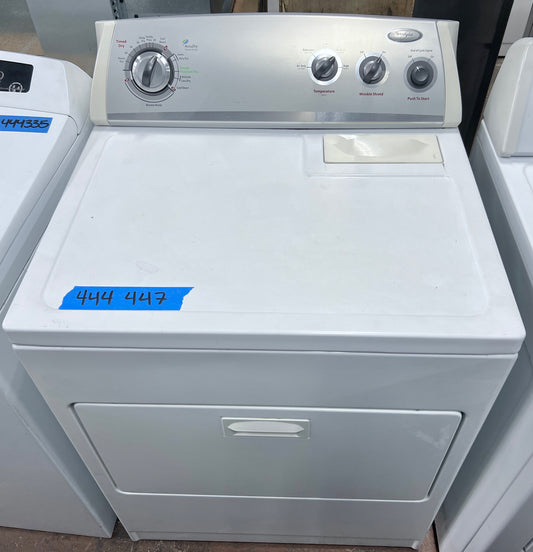 29 Inch Whirlpool  WED5300VW Electric Dryer 7.0 cu. ft., 12 Dry Cycles, 5 Temperature Options, AccuDry Sensor, Wrinkle Shield Option Plus, Timed Dry Wide-Opening Hamper Door , white , 444447