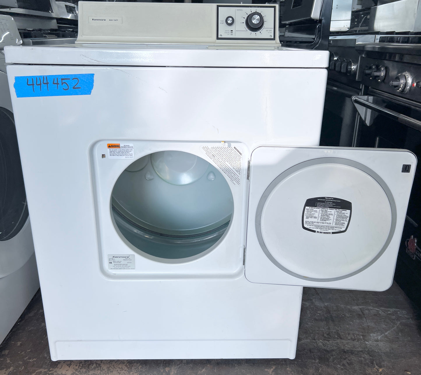 29 Inch Kenmore Front Load Electric Dryer , 110.96210100, White , 444452