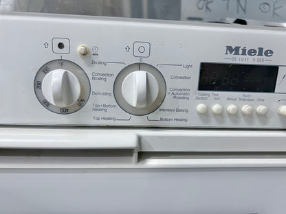 24 Inch Built In Miele Deluxe H806 Vintage Stacked Double Wall Oven , Convection , White , 444455
