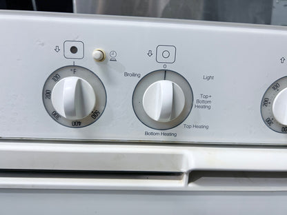 24 Inch Built In Miele Deluxe H806 Vintage Stacked Double Wall Oven , Convection , White , 444455