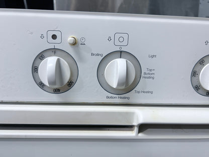 24 Inch Built In Miele Deluxe H806 Vintage Stacked Double Wall Oven , Convection , White , 444455