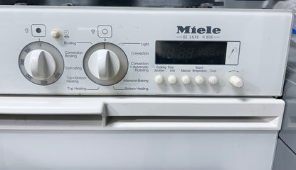 24 Inch Built In Miele Deluxe H806 Vintage Stacked Double Wall Oven , Convection , White , 444455