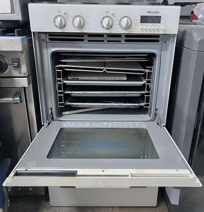 24 Inch Built In Miele Deluxe H806 Vintage Stacked Double Wall Oven , Convection , White , 444455