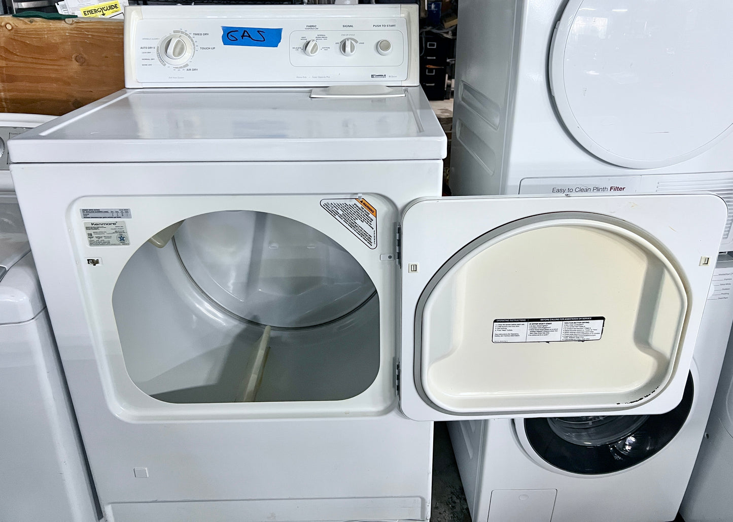 29 Inch Kenmore Front Load Gas Dryer Machine , 110.76822690 , White , 444456