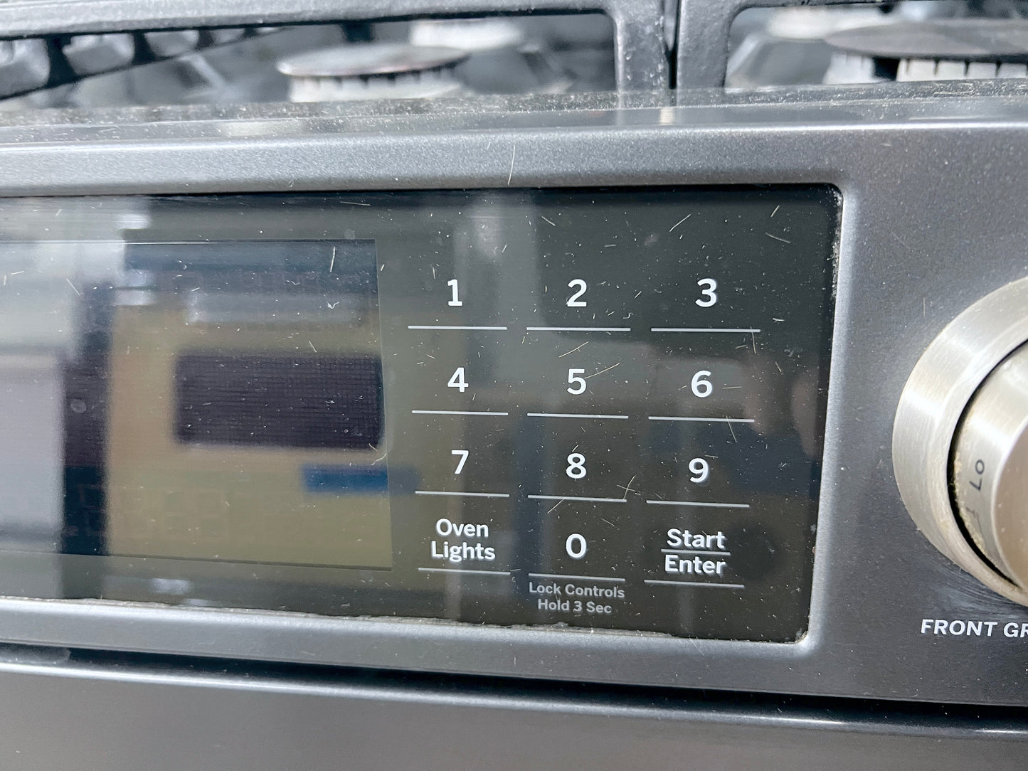 GE Cafe Series 30 Inch  CGS995EELDS Slide In 6 Burner Gas Range , Double Oven, WiFi Connect, Tri-Ring Burner, Oven Meat Probe, Cast Iron Griddle, Convection, Chef Connect, Star-K, ADA and 6.7 cu. ft. Black Slate , 444460