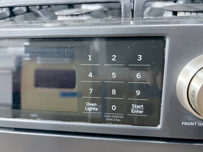 GE Cafe Series 30 Inch  CGS995EELDS Slide In 6 Burner Gas Range , Double Oven, WiFi Connect, Tri-Ring Burner, Oven Meat Probe, Cast Iron Griddle, Convection, Chef Connect, Star-K, ADA and 6.7 cu. ft. Black Slate , 444460