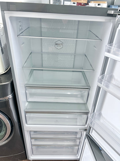 28 Inch Haier  HRB15N3BGS Counter Depth Bottom Freezer Stainless Steel Refrigerator LED Lighting, 15 cu. ft. Sabbath Mode Energy Star , 444461