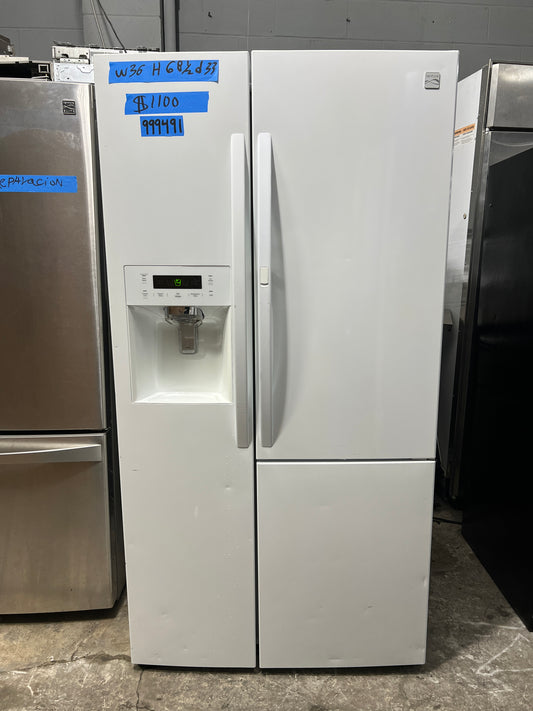 Kenmore 36" Side by Side Refrigerator In White, 795.51832.410, 999491