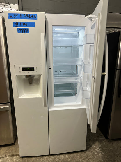 Kenmore 36" Side by Side Refrigerator In White, 795.51832.410, 999491