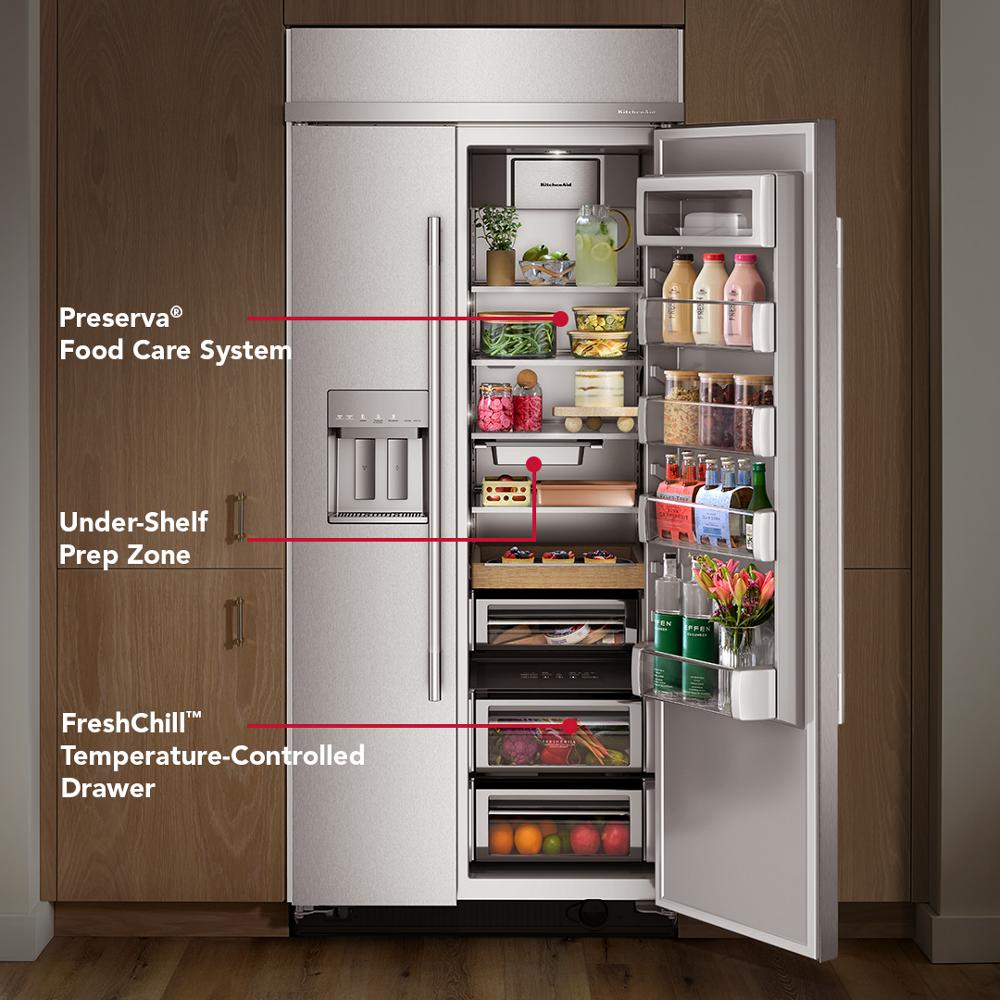 KBSD736SPS Kitchenaid Side By Side Built In Refrigerator , Water and Ice Dispenser , Stainless Steel 36 Inch 013006