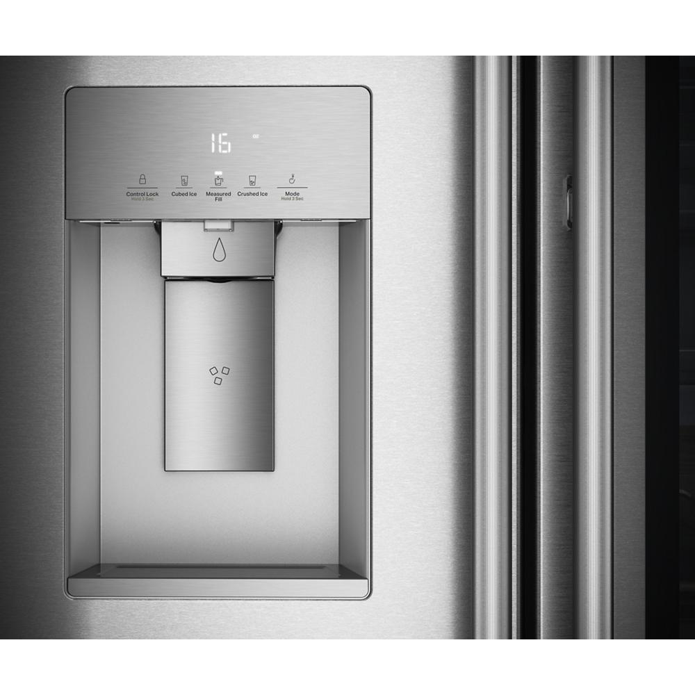 Kitchenaid KRFC936SPS Counter Depth Refrigerator with ClearVue , 24 Cu Ft , French Door Style , 36 Inch , Print Shield Stainless Steel , 333012