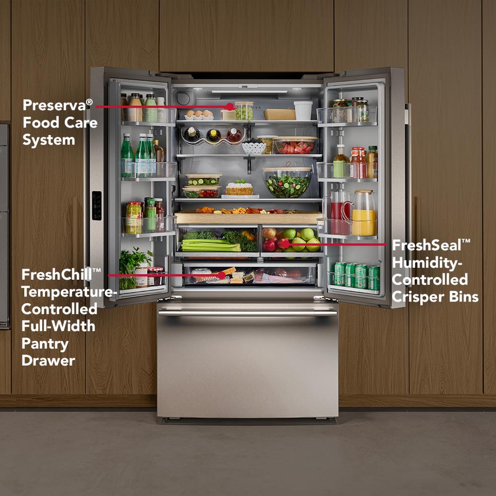 Kitchenaid KRFC336SPS Counter Depth Refrigerator French Door Style , Internal ice and Water , 24 Cu Ft , Print Shield Stainless Steel , 36 Inch , 333005