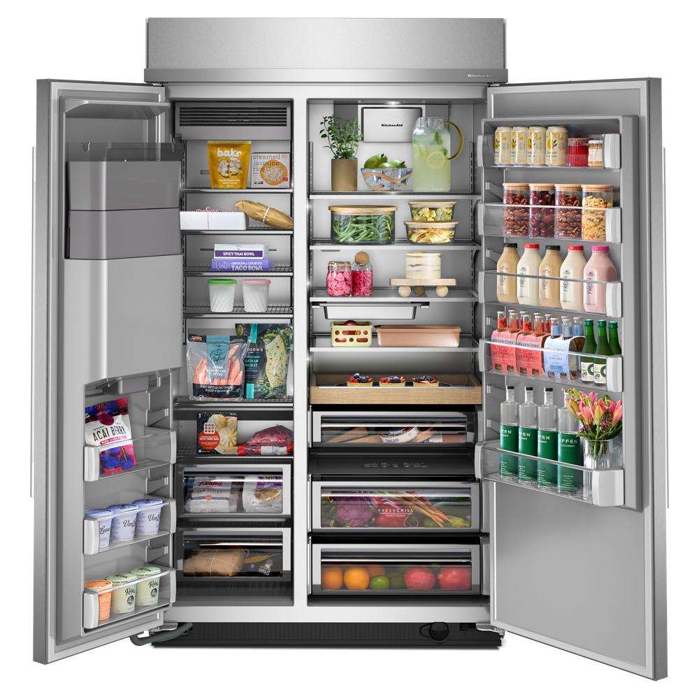 KBSD748SPS Kitchenaid Side By Side Built In Refrigerator Stainless Steel Water Ice Dispenser 48 Inch 013003