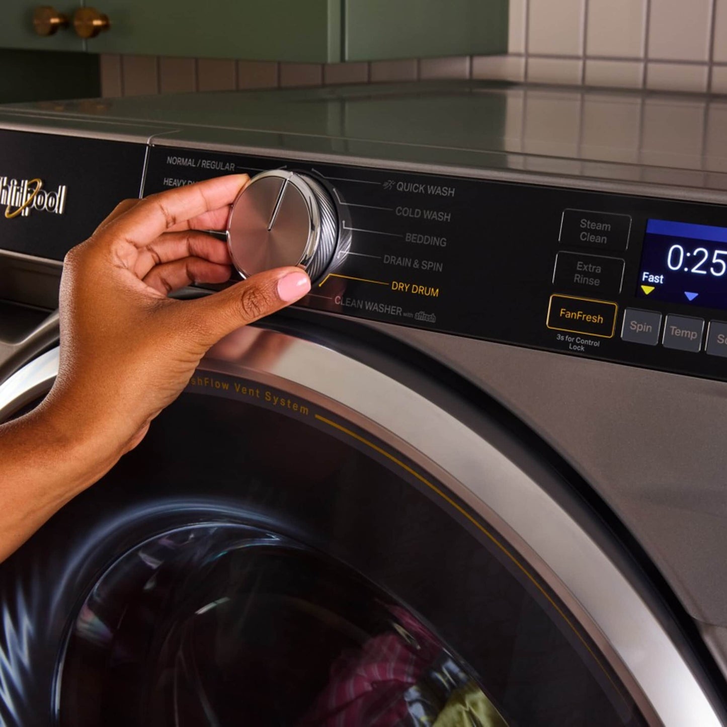 Whirlpool WFW6720RR Smart 5.0 Cu Ft Steam Washer Front Load Radiant Silver Energy Star , 27 Inch , New 999005
