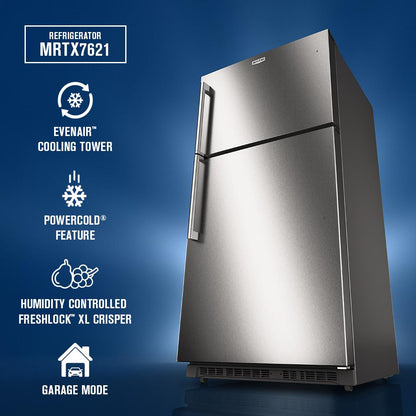 Maytag MRTX7621TZ Refrigerator , Top Freezer , Energy Star 21 Cu Ft 33 Inch , Fingerprint Resistance Stainless Steel,  111015