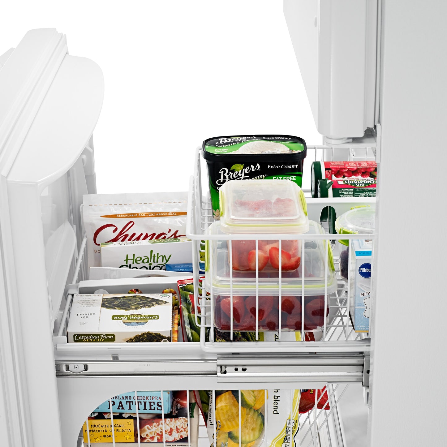 Amana ABB1924BRW Bottom Freezer Refrigerator , Pull Out Drawer , 18 CU Ft , 30 Inch , White , 111014