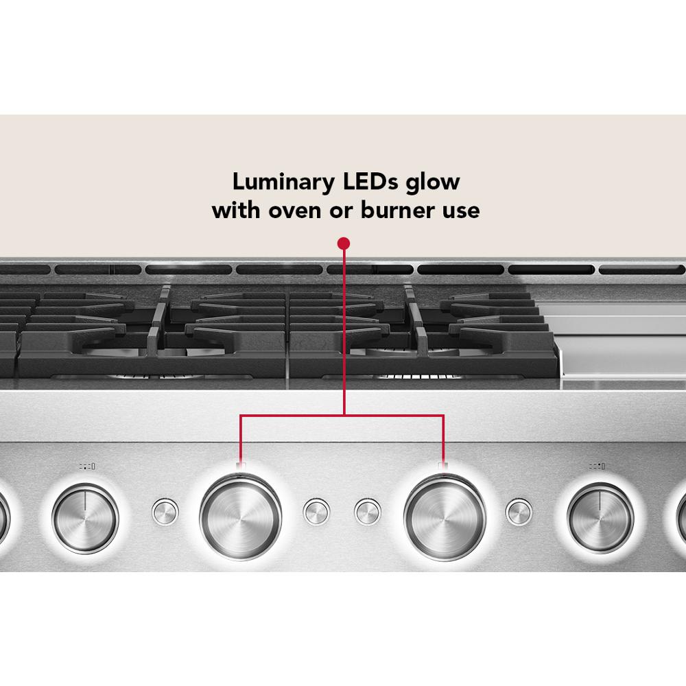 KFGD948SSS Kitchenaid Gas Range Commercial Style with Griddle and 6 Burner , Air Fry Oven , Convection , Stainless Steel 48 Inch 013004