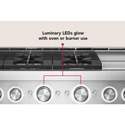 KFGD948SSS Kitchenaid Gas Range Commercial Style with Griddle and 6 Burner , Air Fry Oven , Convection , Stainless Steel 48 Inch 013004