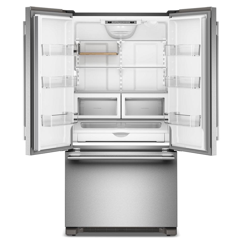 Kitchenaid KRFC136TPS Counter Depth Refrigerator French Door Style , Internal Ice and Water Dispenser , 22 Cu Ft , Print Shield Stainless Steel , 36 inch , 333006