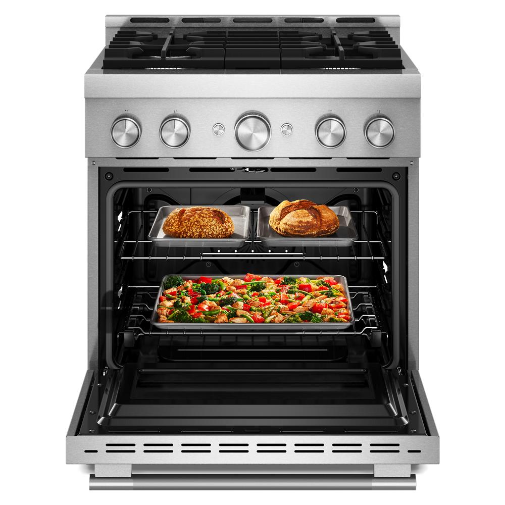 KFGS930SSS Kitchenaid Gas Range Commercial Style Air Fry Oven , Convection , 4 Burner , Stainless Steel 30 Inch 013008