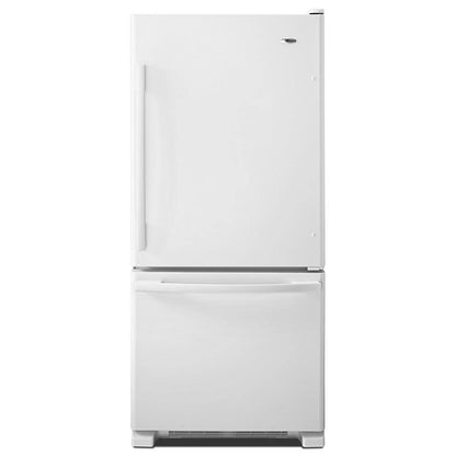 Amana ABB1924BRW Bottom Freezer Refrigerator , Pull Out Drawer , 18 CU Ft , 30 Inch , White , 111014