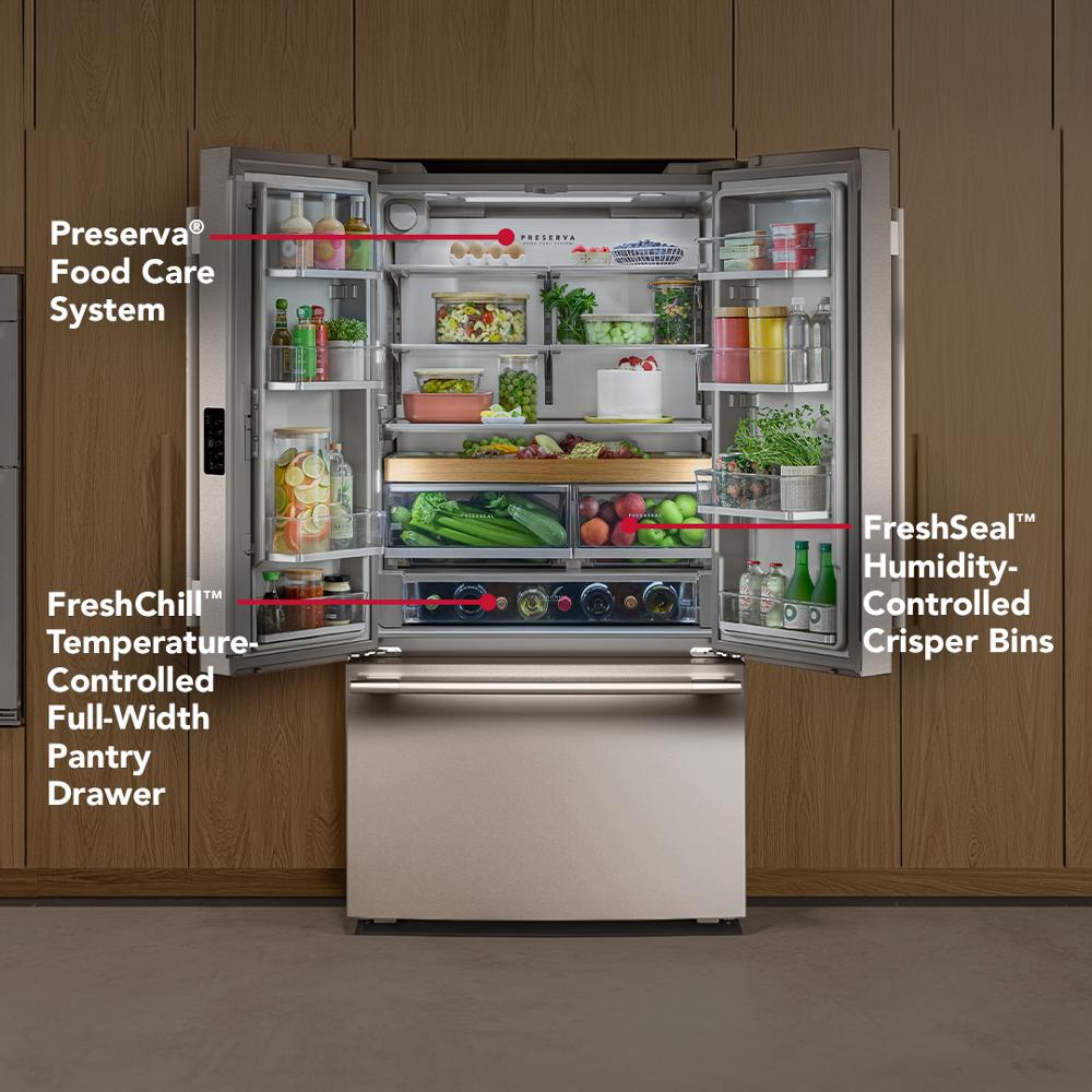 Kitchenaid KRFC236SPS Counter Depth Refrigerator French Door Style , Internal Ice and Water Dispenser , 24 Cu Ft , Print Shield Stainless Steel , 36 Inch , 333008