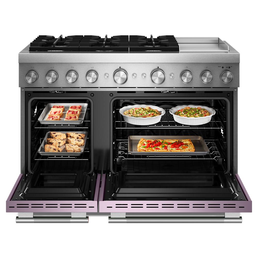 KFDD948SWF Kitchenaid Gas Range Commercial Style Dual Fuel with  Griddle , Convection Oven , Stainless Steel Wildflower Pink 48 inch 013010
