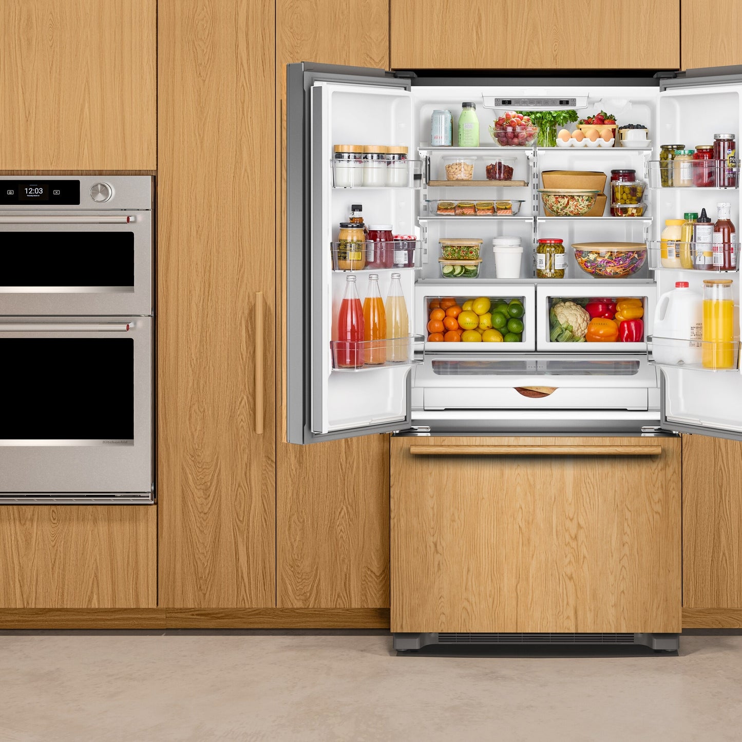 Kitchenaid KRFC136TPA Counter Depth Refrigerator French Door Style , Internal Water and Ice Dispenser , 22 Cu Ft , Panel Ready , 36 Inch , 333007