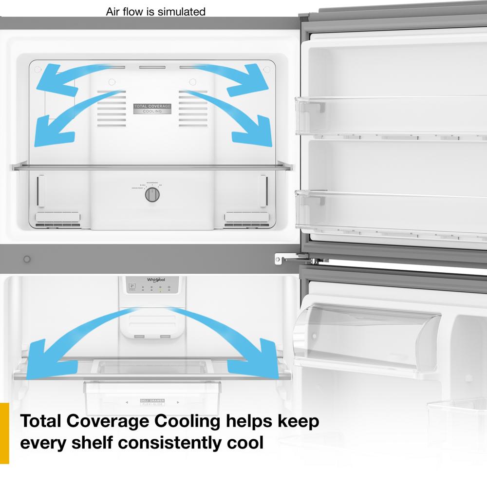 Whirlpool WRTX7419SZ Refrigerator , Top Freezer 19 CU Ft , Energy Star , Fingerprint Resistant Stainless Steel  30 Inch , 111013