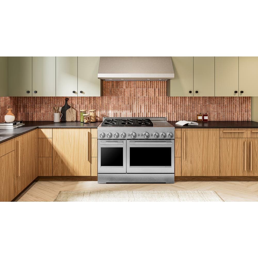 KFGD948SSS Kitchenaid Gas Range Commercial Style with Griddle and 6 Burner , Air Fry Oven , Convection , Stainless Steel 48 Inch 013004