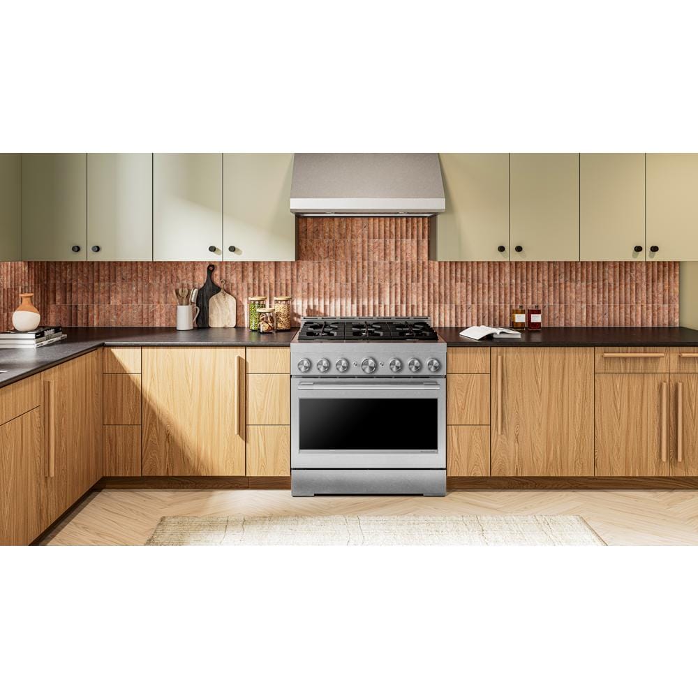 KFGS936SSS Kitchenaid Gas Range Commercial Style with Air Fry Oven , Convection , 6 Burner , Stainless Steel 36 Inch 013005