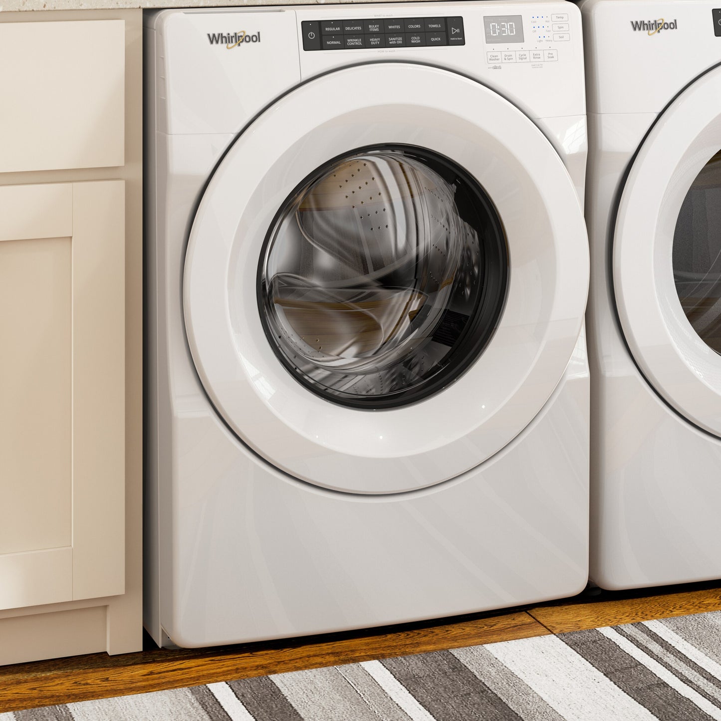 Whirlpool WFW560CHW 4.3 Cu Ft Smart Washer Closet Depth Front Load White 27 Inch Energy Star , 999010