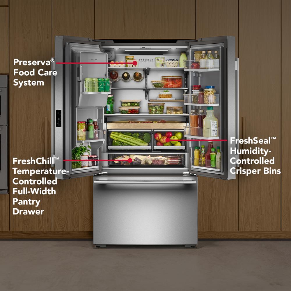 Kitchenaid KRFC736SPS Counter Depth French Door Refrigerator , External Ice and Water Dispenser , Print Shield Stainless Steel  , 333001