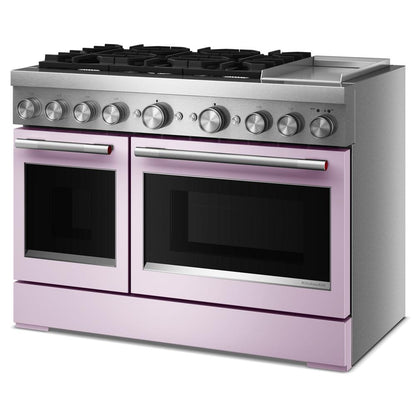KFDD948SWF Kitchenaid Gas Range Commercial Style Dual Fuel with  Griddle , Convection Oven , Stainless Steel Wildflower Pink 48 inch 013010