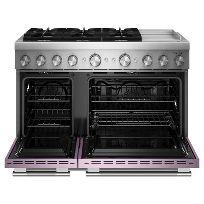 KFDD948SWF Kitchenaid Gas Range Commercial Style Dual Fuel with  Griddle , Convection Oven , Stainless Steel Wildflower Pink 48 inch 013010