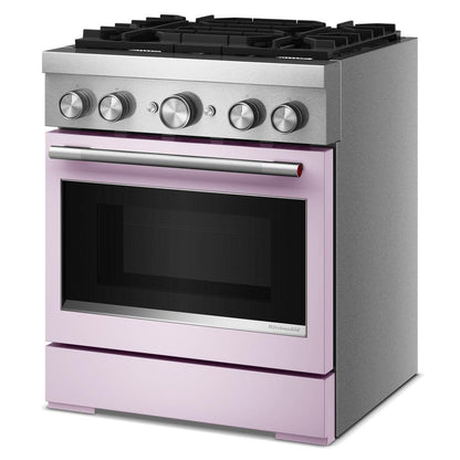 KFDS930SWF Kitchenaid Gas Range Commercial Style Dual Fuel Air Fry Oven , Convection , 4 Burner Stainless Steel and Wildflower Pink 30 Inch 013011