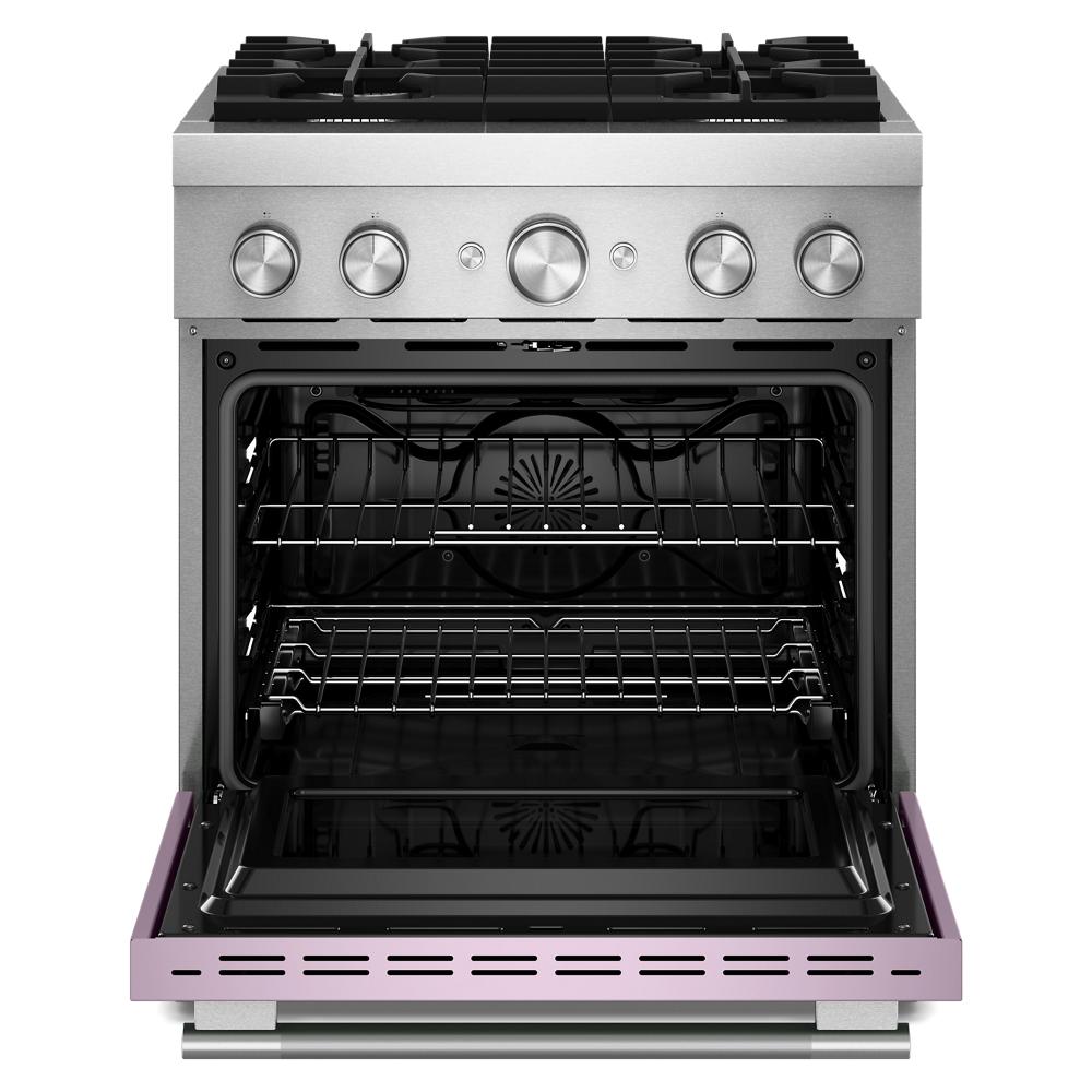 KFDS930SWF Kitchenaid Gas Range Commercial Style Dual Fuel Air Fry Oven , Convection , 4 Burner Stainless Steel and Wildflower Pink 30 Inch 013011