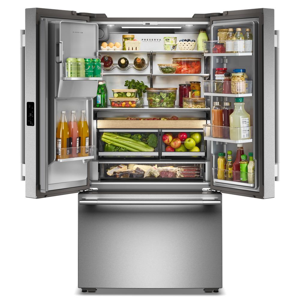 Kitchenaid KRFC536SPS Counter Depth Refrigerator French Door Style , Internal Ice and Water , 23 CU Ft , 36 Inch , Print Shield Stainless Steel , 333011