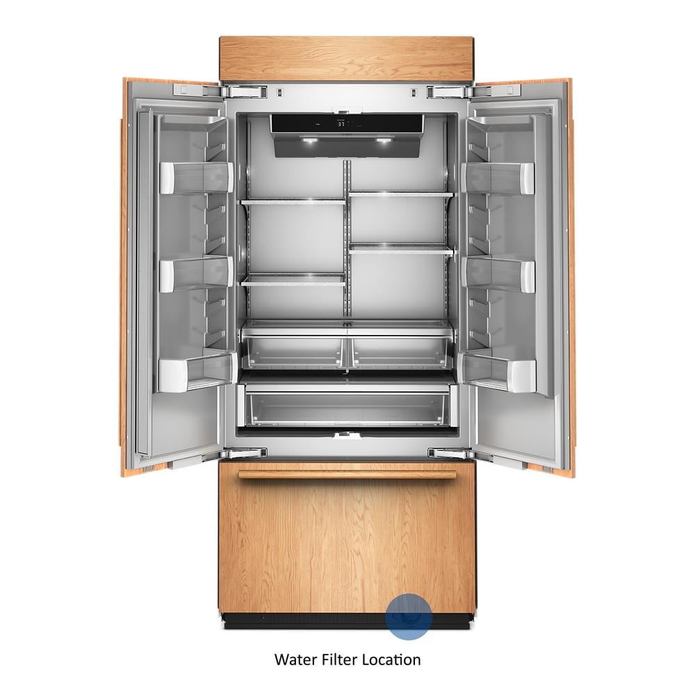 KBFN536TPA Kitchenaid French Door Style Built In Refrigerator with Platinum Interior Panel , Panel Ready Doors , Bottom Freezer Mount Refrigerator 36 Inch 013015