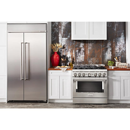KFGC506JSS Kitchenaid Gas Range Stainless Steel Commercial Style with 6 Burner , simmer , True Convection Oven 36 inch 013002