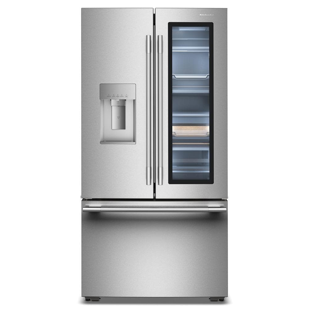 Kitchenaid KRFC936SPS Counter Depth Refrigerator with ClearVue , 24 Cu Ft , French Door Style , 36 Inch , Print Shield Stainless Steel , 333012
