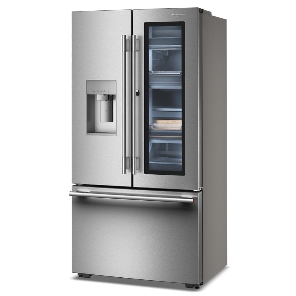 Kitchenaid KRFC936SPS Counter Depth Refrigerator with ClearVue , 24 Cu Ft , French Door Style , 36 Inch , Print Shield Stainless Steel , 333012