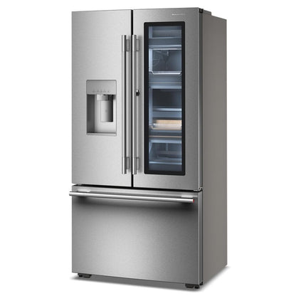 Kitchenaid KRFC936SPS Counter Depth Refrigerator with ClearVue , 24 Cu Ft , French Door Style , 36 Inch , Print Shield Stainless Steel , 333012