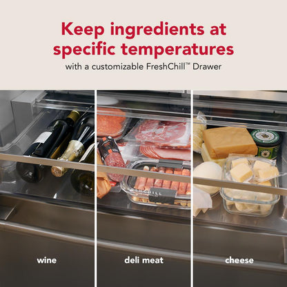 Kitchenaid KRFC236SPS Counter Depth Refrigerator French Door Style , Internal Ice and Water Dispenser , 24 Cu Ft , Print Shield Stainless Steel , 36 Inch , 333008