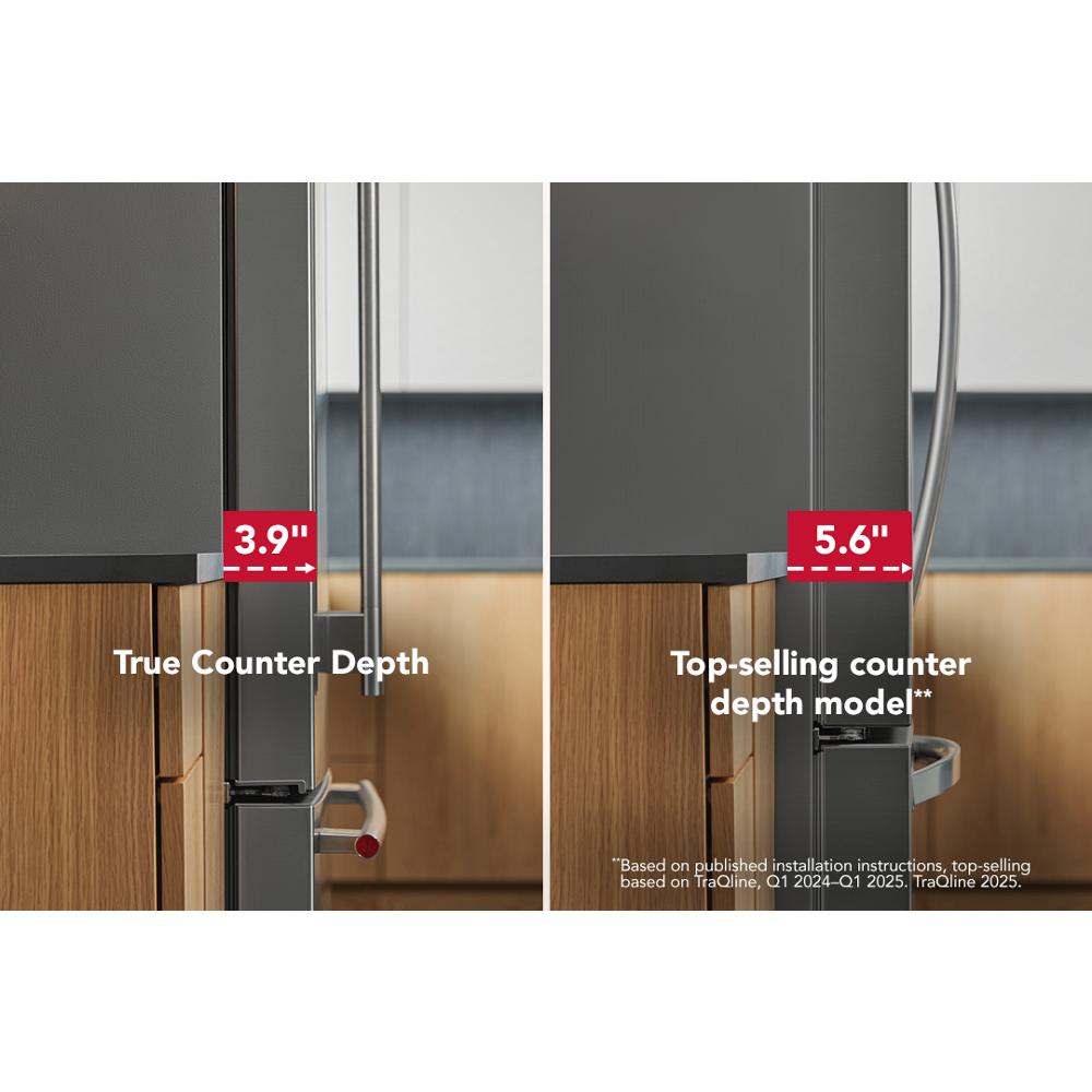 Kitchenaid KRFC536SPS Counter Depth Refrigerator French Door Style , Internal Ice and Water , 23 CU Ft , 36 Inch , Print Shield Stainless Steel , 333011