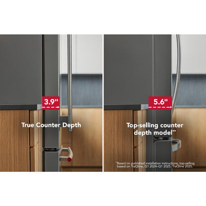 Kitchenaid KRFC536SPS Counter Depth Refrigerator French Door Style , Internal Ice and Water , 23 CU Ft , 36 Inch , Print Shield Stainless Steel , 333011