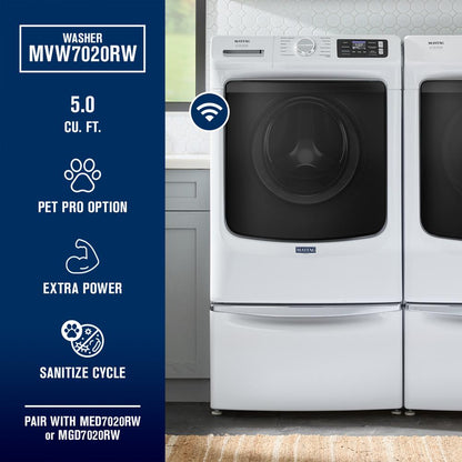 Maytag MFW7020RW Smart Pet Pro Washer 5.0 Cu Ft , White Energy Star , 27 Inch New 999012