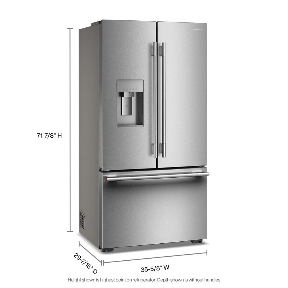Kitchenaid KRFC736SPS Counter Depth French Door Refrigerator , External Ice and Water Dispenser , Print Shield Stainless Steel  , 333001