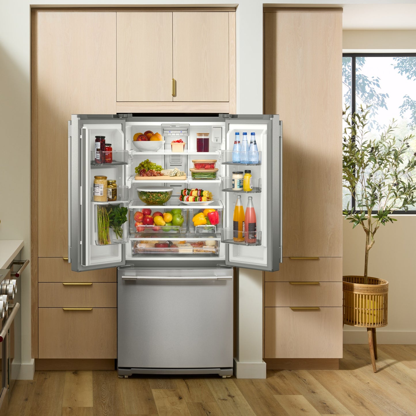 Kitchenaid KRFF330SPS Standard Depth French Door Refrigerator , Internal Water and Ice , 20 Cu Ft , 30 Inch Width , Print Shield Stainless Steel , 333010